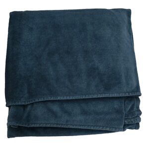 Plush Blue Velvet Throw Blanket